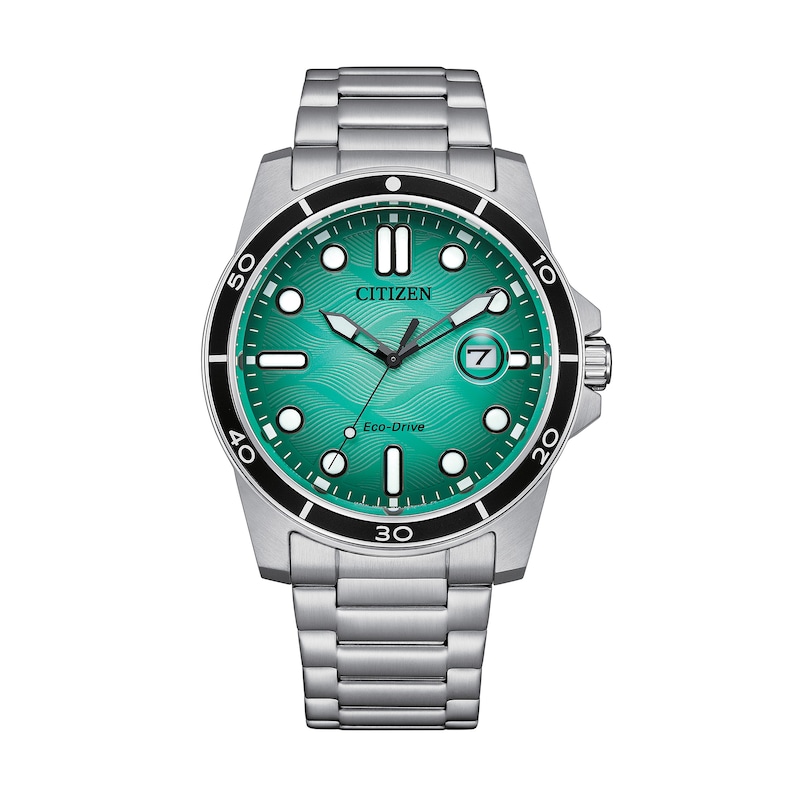 Main Image 1 of Men’s Citizen Eco-Drive® Casual Sport Watch with Textured Turquoise Dial (Model: AW1816-89L)