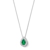 Thumbnail Image 1 of Pear-Shaped Lab-Created Emerald and 1/3 CT. T.W. Certified Lab-Created Diamond Frame Pendant in 14K White Gold (F/SI2)