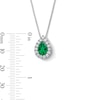 Thumbnail Image 4 of Pear-Shaped Lab-Created Emerald and 1/3 CT. T.W. Certified Lab-Created Diamond Frame Pendant in 14K White Gold (F/SI2)