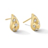 Thumbnail Image 1 of 1/6 CT. T. W. Diamond Teardrop Stud Earrings in Sterling Silver with 14K Gold Plate