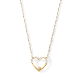 1/5 CT. T.W. Diamond Heart Necklace in Sterling Silver with 14K Gold Plate