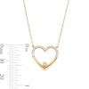 Thumbnail Image 2 of 1/5 CT. T.W. Diamond Heart Necklace in Sterling Silver with 14K Gold Plate