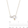 Thumbnail Image 2 of 1/8 CT. T.W. Diamond Infinity Heart Dangle Necklace in Sterling Silver with 14K Gold Plate