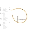 Thumbnail Image 3 of 1/4 CT. T. W. Diamond Cross-in-Hoop Earrings in Sterling Silver with 18K Gold Plate