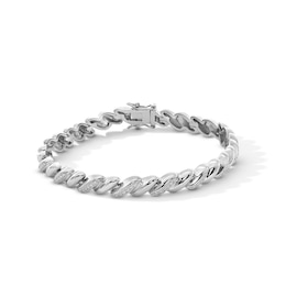 Diamond Accent San Marco Link Bracelet in Sterling Silver - 7.25”