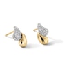 Thumbnail Image 1 of 1/5 CT. T.W. Diamond Double Teardrop Earrings in Sterling Silver with 14K Gold Plate