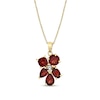 Thumbnail Image 1 of Multi-Shaped Garnet and Diamond Accent Abstract Flower Pendant in 10K Gold