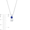 Thumbnail Image 2 of Blue Lab-Created Sapphire and 5/8 CT. T.W. Certified Lab-Created Diamond Graduated Trio Pendant in 14K White Gold