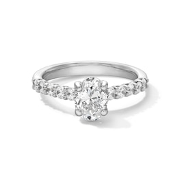 1-1/2 CT. T.W. Oval Certified Lab-Created Diamond Engagement Ring in 14K White Gold (I/SI2)