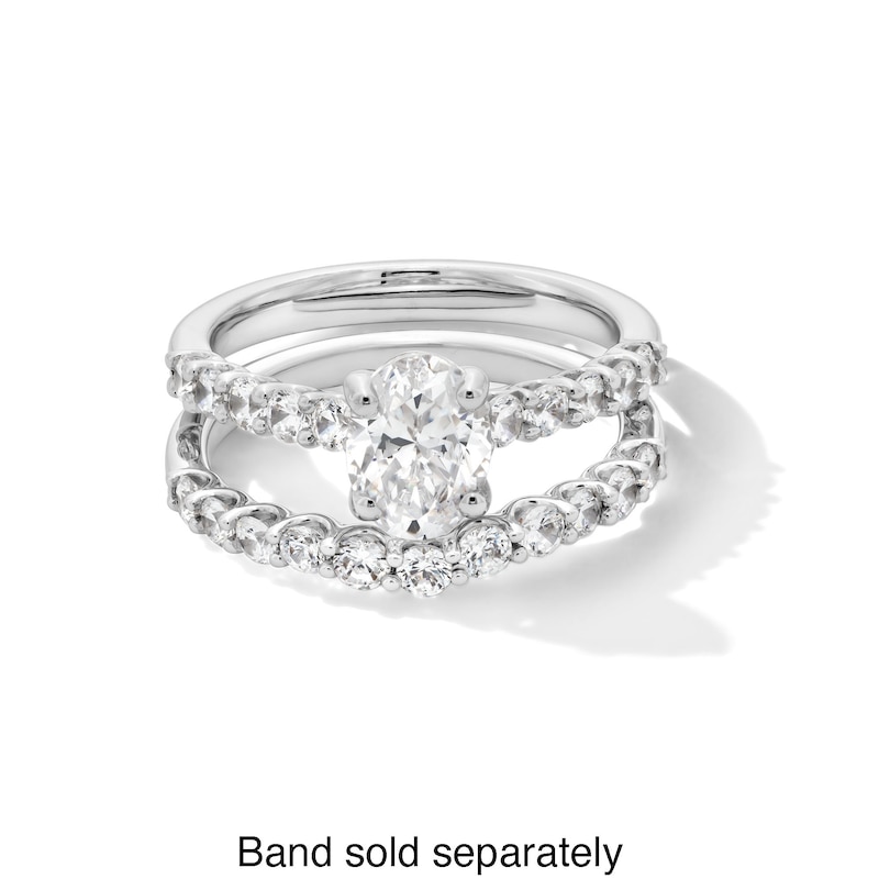 Main Image 4 of 1-1/2 CT. T.W. Oval Certified Lab-Created Diamond Engagement Ring in 14K White Gold (I/SI2)