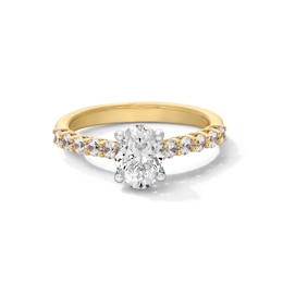 1-1/2 CT. T.W. Oval Certified Lab-Created Diamond Engagement Ring in 14K Gold (I/SI2)