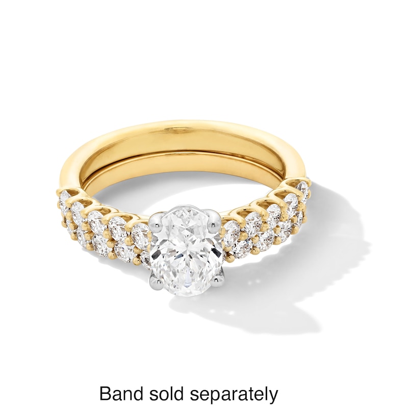 Main Image 4 of 1-1/2 CT. T.W. Oval Certified Lab-Created Diamond Engagement Ring in 14K Gold (I/SI2)