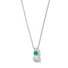 Thumbnail Image 1 of Lab-Created Emerald and 5/8 CT. T.W. Certified Lab-Created Diamond Graduated Trio Pendant in 14K White Gold (F/VS2)