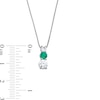 Thumbnail Image 2 of Lab-Created Emerald and 5/8 CT. T.W. Certified Lab-Created Diamond Graduated Trio Pendant in 14K White Gold (F/VS2)