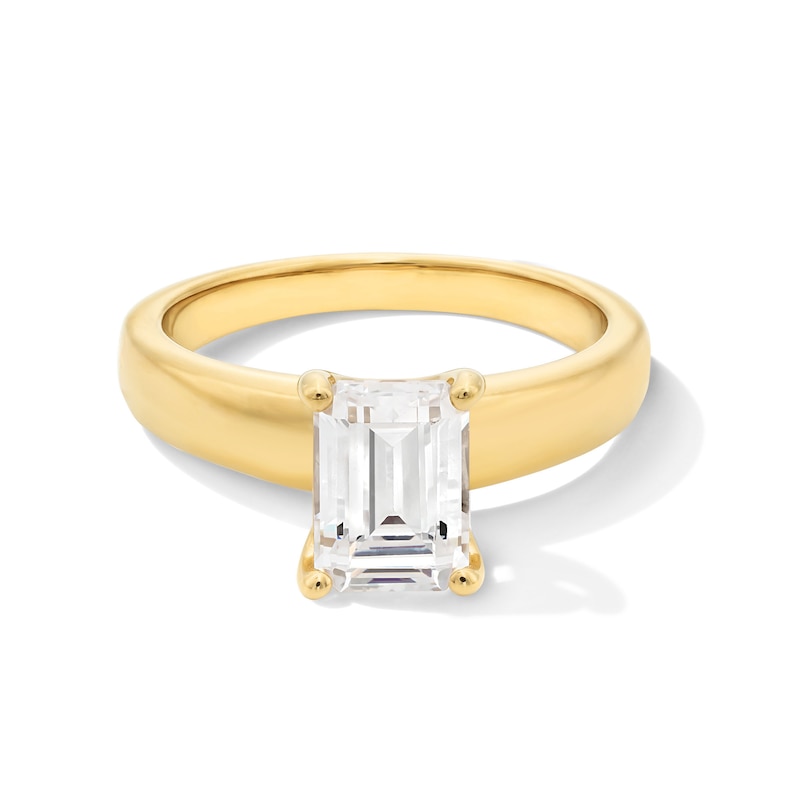 Main Image 1 of 2 CT. Emerald-Cut Certified Lab-Created Diamond Solitaire Engagement Ring in 14K Gold (F/VS2)