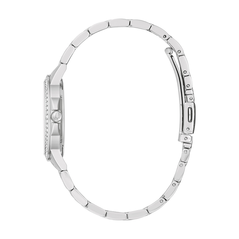 Main Image 2 of Ladies’ Bulova Crystal Accent Bezel Watch with Textured White Dial (Model: 96L297)