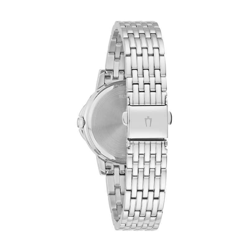 Main Image 3 of Ladies’ Bulova Crystal Accent Bezel Watch with Textured White Dial (Model: 96L297)