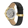 Thumbnail Image 3 of Men’s Bulova Classic Sutton Gold-Tone IP Black Leather Strap Watch with Silver-Tone Skeleton Dial (Model: 97A187)