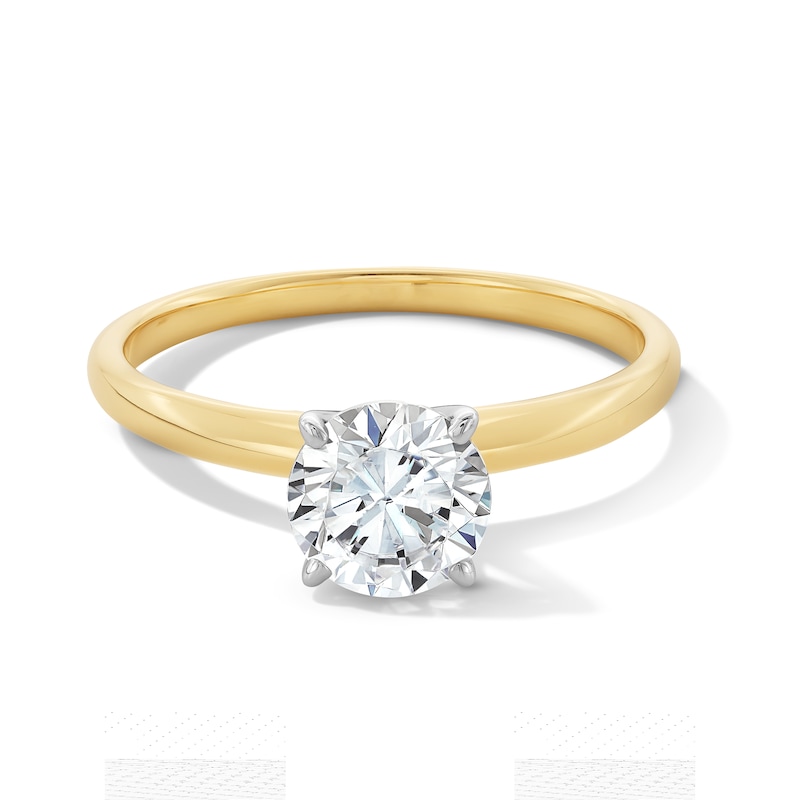 Main Image 1 of 1 CT. Certified Lab-Created Diamond Solitaire Engagement Ring in 14K Two-Tone Gold (F/VS2)