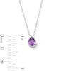 Thumbnail Image 3 of Pear-Shaped Amethyst Solitaire Pendant, Ring and Stud Earrings Set in Sterling Silver - Size 7