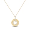 Thumbnail Image 1 of 1/8 CT. T.W. Diamond Sunburst Circle Drop Pendant in Sterling Silver with 14K Gold Plate