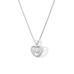 1/3 CT. Certified Lab-Created Diamond Solitaire Heart Pendant in Sterling Silver (I/SI2)