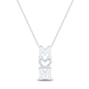 Thumbnail Image 1 of Diamond Accent Vertical “MOM” Heart Pendant in Sterling Silver