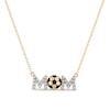 Thumbnail Image 1 of 1/10 CT. T.W. Diamond Soccer “MOM” Necklace in Sterling Silver with 14K Gold Plate