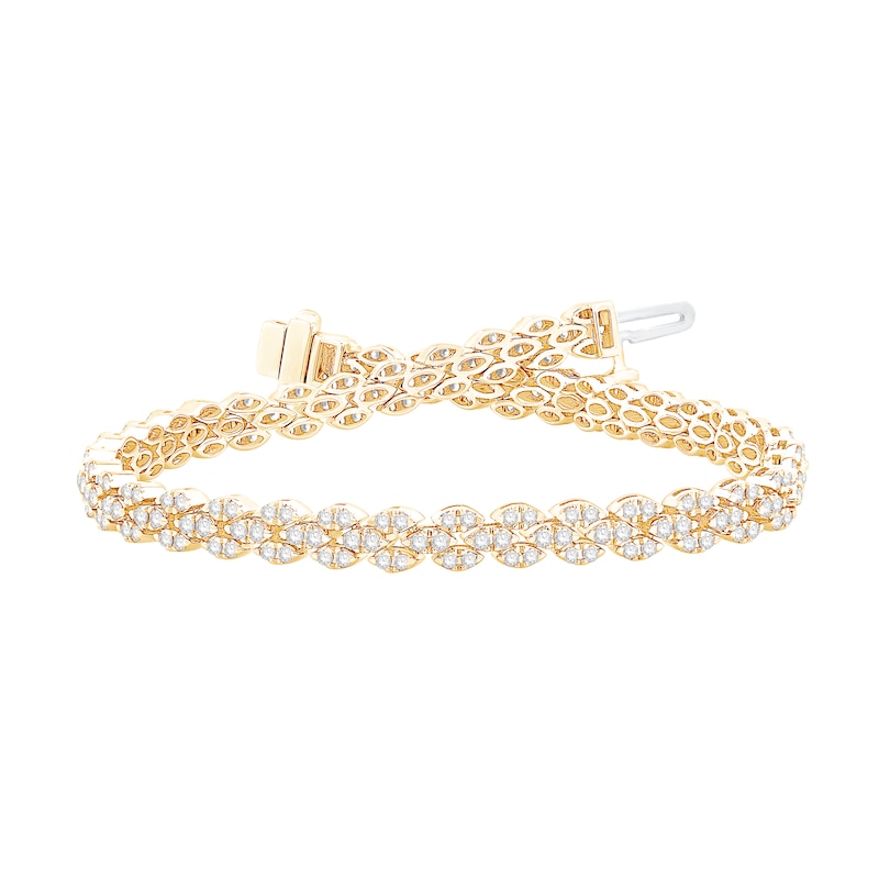 Main Image 1 of 2 CT. T.W. Diamond Circle Link Bracelet in 14K Gold