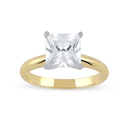 3 CT. Princess-Cut Certified Lab-Created Diamond Solitaire Engagement Ring in 14K Two-Tone Gold (F/VS2)