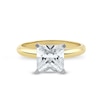 Thumbnail Image 3 of 3 CT. Princess-Cut Certified Lab-Created Diamond Solitaire Engagement Ring in 14K Two-Tone Gold (F/VS2)