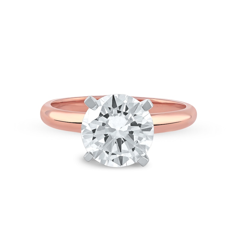 Main Image 3 of 3 CT. Certified Lab-Created Diamond Solitaire Engagement Ring in 14K Two-Tone Gold (F/VS2)