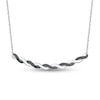 Thumbnail Image 1 of 1/6 CT. T.W. Black Diamond Twist Curved Bar Necklace in Sterling Silver