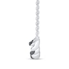 Thumbnail Image 2 of 1/6 CT. T.W. Black Diamond Twist Curved Bar Necklace in Sterling Silver