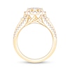 Thumbnail Image 2 of 1 CT. T.W. Multi-Diamond Frame Collar Triple Row Shank Engagement Ring in 14K Gold