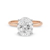 Thumbnail Image 3 of 3 CT. Oval Certified Lab-Created Diamond Solitaire Engagement Ring in 14K Two-Tone Gold (F/VS2)