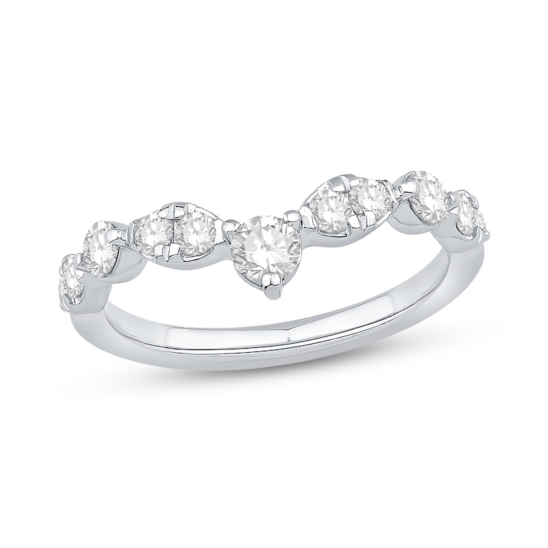 Main Image 1 of 5/8 CT. T.W. Diamond Contour Band in 14K White Gold