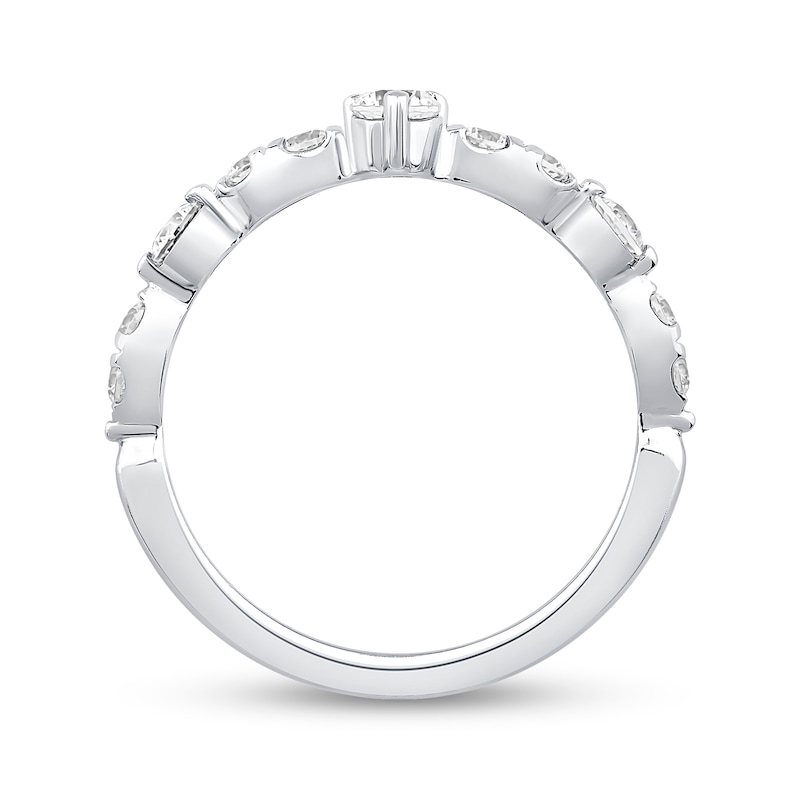 Main Image 2 of 5/8 CT. T.W. Diamond Contour Band in 14K White Gold