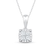 Thumbnail Image 1 of 1/2 CT. T.W. Quad Princess-Cut Diamond Frame Pendant in 10K White Gold - 19”