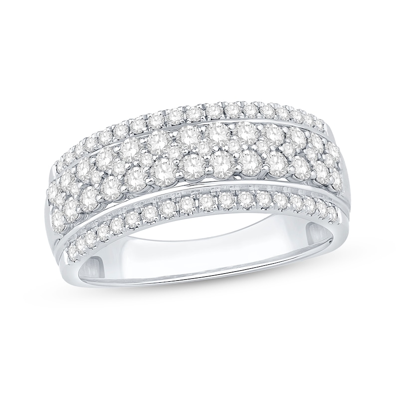 Main Image 1 of 1 CT. T.W. Diamond Multi-Row Anniversary Band in 10K White Gold