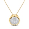 Thumbnail Image 1 of 1/10 CT. T.W. Multi-Diamond Beaded Frame Pendant in Sterling Silver with 14K Gold Plate