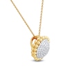 Thumbnail Image 2 of 1/10 CT. T.W. Multi-Diamond Beaded Frame Pendant in Sterling Silver with 14K Gold Plate