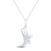 Thumbnail Image 1 of 1/10 CT. T.W. Diamond Tilted Cowboy Boot Pendant in Sterling Silver