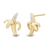 Thumbnail Image 1 of 1/20 CT. T.W. Diamond Banana Stud Earrings in Sterling Silver with 14K Gold Plate