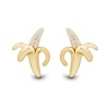 Thumbnail Image 2 of 1/20 CT. T.W. Diamond Banana Stud Earrings in Sterling Silver with 14K Gold Plate