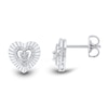 Thumbnail Image 1 of 1/20 CT. T.W. Diamond Sunburst Heart Stud Earrings in Sterling Silver