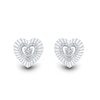 Thumbnail Image 2 of 1/20 CT. T.W. Diamond Sunburst Heart Stud Earrings in Sterling Silver