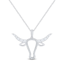 1/10 CT. T.W. Diamond Longhorn Pendant in Sterling Silver