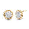 Thumbnail Image 1 of 1/10 CT. T.W. Multi-Diamond Beaded Frame Stud Earrings in Sterling Silver with 14K Gold Plate