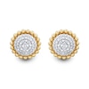 Thumbnail Image 2 of 1/10 CT. T.W. Multi-Diamond Beaded Frame Stud Earrings in Sterling Silver with 14K Gold Plate